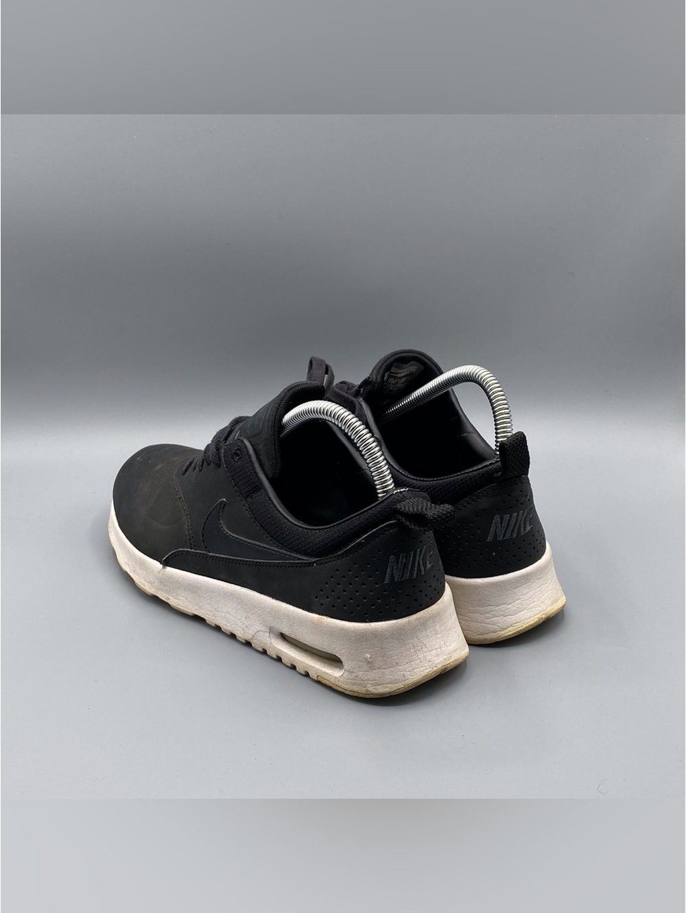 Nike Womens Air Max Thea Premium Black Running Shoes - Picture 2 of 4